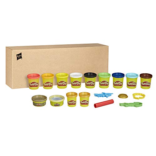 Play-Doh Pirate Theme - Paquete de 13 compuestos de modelado no tóxicos para niños de 3 años en adelante con 3 formas de corte, molde de monedas y herramienta de rodillo (exclusivo de Amazon)