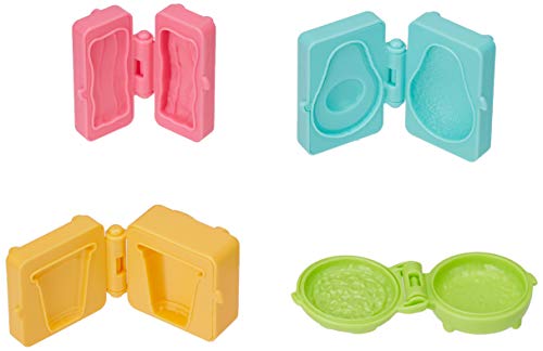 Play-Doh Treatsies - Mesa para 4 pequeños juguetes de comida con mini tocino, aguacate, batido, personajes de pizza