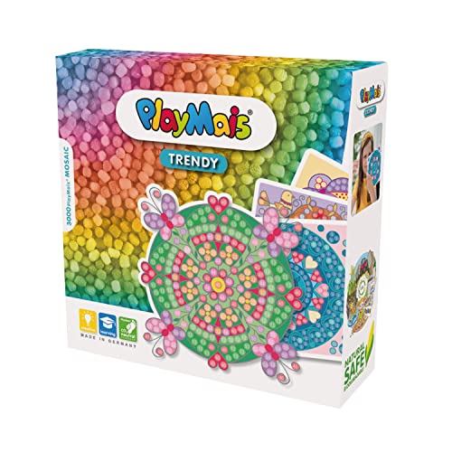 PlayMais Trendy Mosaic Mandala Kit de Manualidades para niñas y niños a Partir de 8 años | 3000 Piezas y 6 Plantillas de mosaicos | estimula la Creatividad y la motricidad