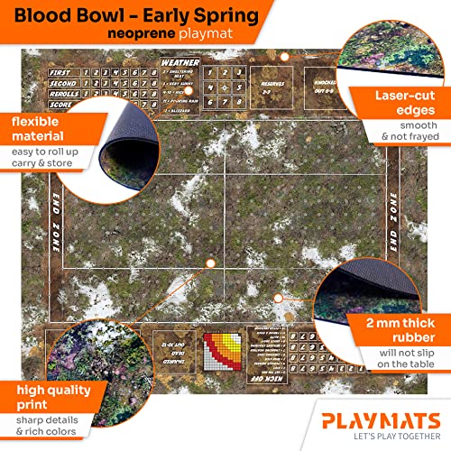 PLAYMATS- Blood Bowl Battlemat, playmat, Rubber Mat, Color Early Spring, 39" x 34" / 101 cm x 86 cm (BB007)