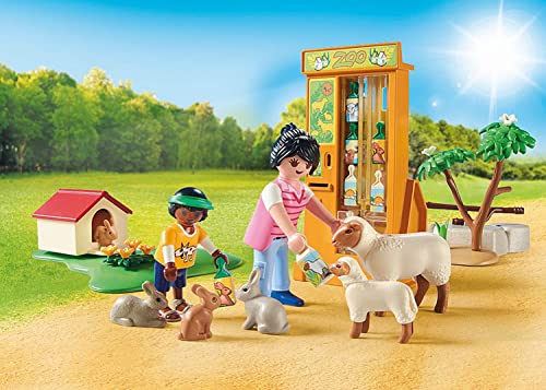 PLAYMOBIL 71191 Family Fun Zoo de Mascotas con Animales de Juguete, Juguetes para niños a Partir de 4 años, Multicolor