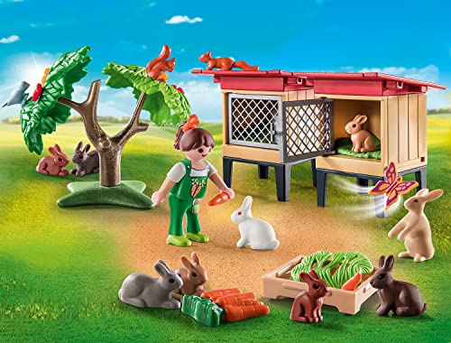 PLAYMOBIL Country 71252 Conejera, Animales para la Granja ecológica, Juguetes sostenibles para niños a Partir de 4 años