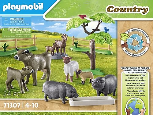 PLAYMOBIL Country 71307 Set Animales,con adorables Animales de Granja como Vacas, Cabras, ovejas y Cerdos vietnamitas, Juguetes para niños a Partir de 4 años