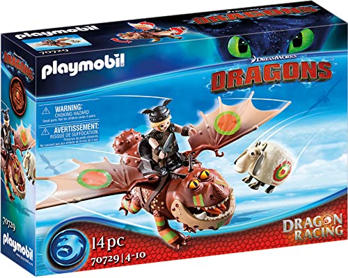 PLAYMOBIL DreamWorks Dragons 70729 Dragon Racing, Barrilete y Patapez, A Partir de 4 años