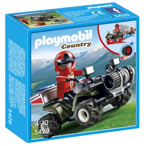 Playmobil Vida en la Montaña -  Quad Rescate de montaña, Playsets de Figuras de Juguete, Negro, Rojo, 15 x 5 x 15 cm , (5429)