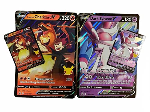 Pokeman XXL Tarjetas – Inglés – Paquete de 3 – Jumbo Oversized Rarity aleatorio V/VMAX/Holo/EX/GX + Heartforcards® Protección de envío