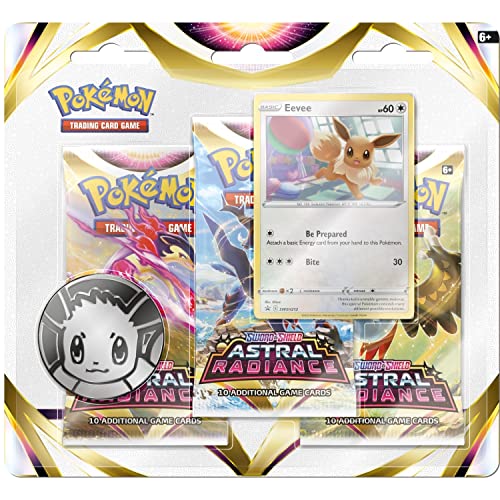 Pokemon Astral Radiance 3 Pack Booster Blister Trading Card Game TCG Juegos de Cartas, Multicolor (51281)