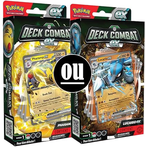 Pokemon | Deck Combat ex: Lucario Ex o Pharamp ex | Modelo Aleatorio - Versión Francesa