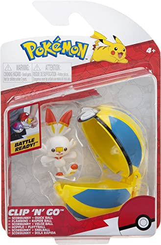 Pokemon Figuras 5 cm Scorbunny – Juguetes Clip N Go Nueva 2023 – Figuras Bolas Licenciado Oficialmente Juguetes