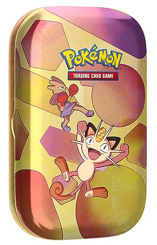 Pokémon Minicaja Coleccionable Escarlata y violeta-151 del GCC Meowth (Dos Sobres de expansión, una Moneda y un Papel con ilustración), edición en Italiano (210-60396)
