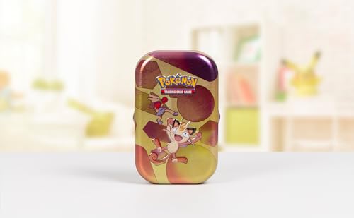 Pokémon Minicaja Coleccionable Escarlata y violeta-151 del GCC Meowth (Dos Sobres de expansión, una Moneda y un Papel con ilustración), edición en Italiano (210-60396)