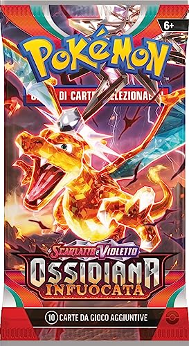 Pokémon- Paquete (Eevee) Escarlata y Violeta-Obsidiana ardiente del GCC (Tres Sobres de expansión y un Papel Promocional holográfico), edición en Italiano (186-60404)
