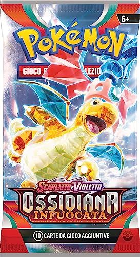 Pokémon- Paquete (Houndstone) Escarlata y Violeta-Obsidiana ardiente del GCC (Tres Sobres de expansión y un Papel Promocional holográfico), edición en Italiano (186-60403)
