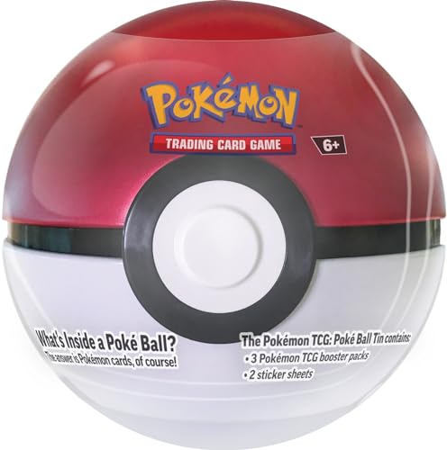 Pokémon TCG: Poké Ball Tin Bundle - Poké Ball, Lure Ball & Premier Ball (9 Pokémon TCG Booster Packs, 7 Hojas de Pegatinas)