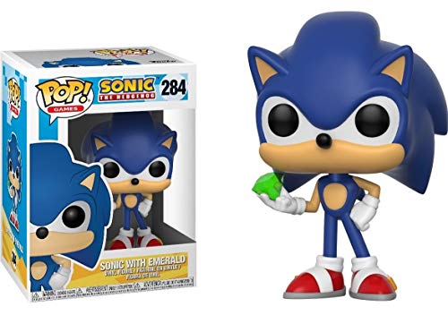POP Sonic The Hedgehog - Sonic with Emerald Funko Figura de vinilo (incluye funda protectora de caja compatible)