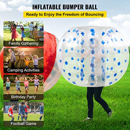 Popsport Bola de Parachoques Inflable Burbuja fútbol 5FT/1.5M Punto Azul para Adultos Humanos y niños usable Inflable Parachoques Bola