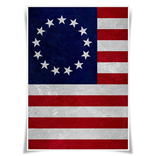 Póster de la bandera de la nación del país del período moderno temprano impresiones de la bandera histórica tamaño A3 arte de la pared decoración del hogar (Estados Unidos de América)