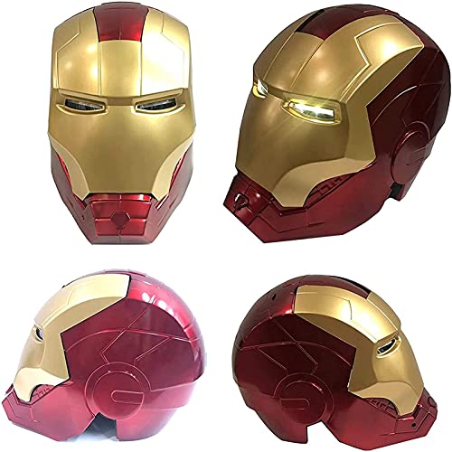 PRETAY Iron Man Casco Máscara Luminosa, Marvel Avengers Plástico Máscaras Faciales Máscaras Cascos Película De Halloween Cosplay Accesorios De Disfraces