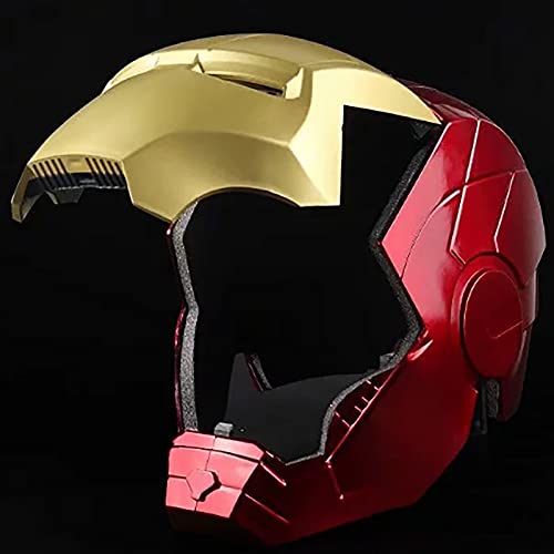 PRETAY Iron Man Casco Máscara Luminosa,Vengadores de Marvel Legends,Regalo de Juguete,Película de Halloween Cosplay Accesorios de Disfraces,Avengers Marvel-Casco Iron Man