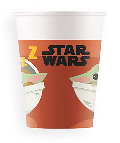 Procos Disney Star Wars Mandalorian 10210600 10210600 - Juego de 52 platos, 16 vasos, 20 servilletas, vajilla desechable, vajilla para fiestas, decoración de mesa, Marvel multicolor