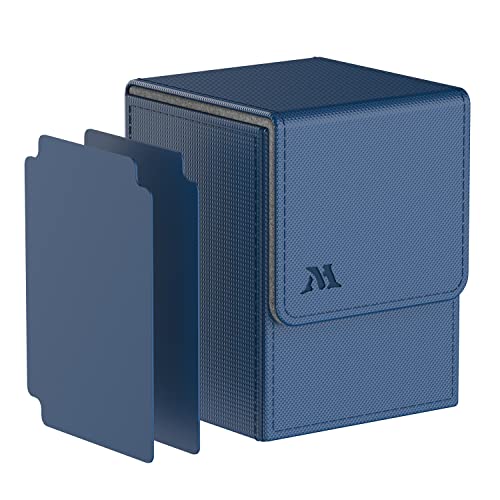 Pulchra Estuche para TCG, Magnetic Flip Box con 2 Divider, Tamaño Grande para Tiene hasta más de 150 cartas, Deck Box - Maravilloso (Azul)