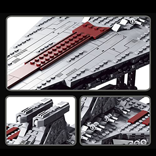 Purfresh Tecnología bloques de construcción destructor de estrellas, modelo Space Wars Crucero espacial, Mini Venator Class Crucero 6685 bloques de sujeción compatible con Lego 30053