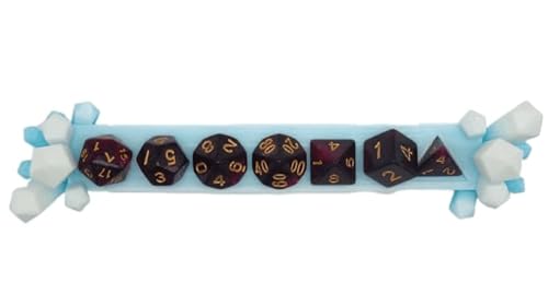 Purple Stars in Space - Polyset Dice | Polydice | Purple Black Glitters and Gold | Dice Set of 7 Pieces| D&D and RPGs | Plastic Dice Set | Polyhedral Dice Set | DND / D&D / Dungeons and Dragons