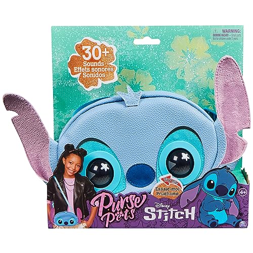 Purse Pets, Disney Stitch, Juguete de Mascota interactiva y Bolso de Hombro y Bandolera con más de 30 Sonidos y reacciones, Juguetes para niñas
