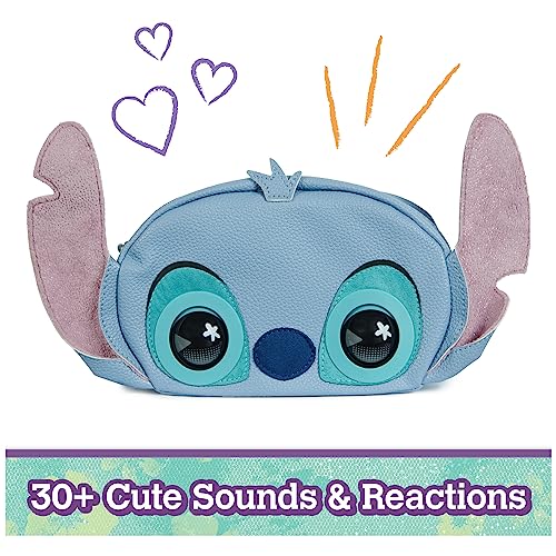 Purse Pets, Disney Stitch, Juguete de Mascota interactiva y Bolso de Hombro y Bandolera con más de 30 Sonidos y reacciones, Juguetes para niñas