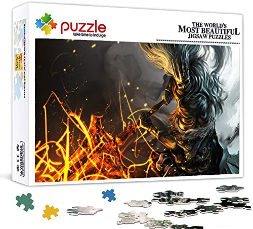 Puzzle 1000 Piezas para Adultos, Puzzle Dark Souls III, Pequeña Mini Rompecabezas Resistente, Grueso Y Difícil para Juegos de Fiesta, Niños, Amigos de La Familia. 38X26cm