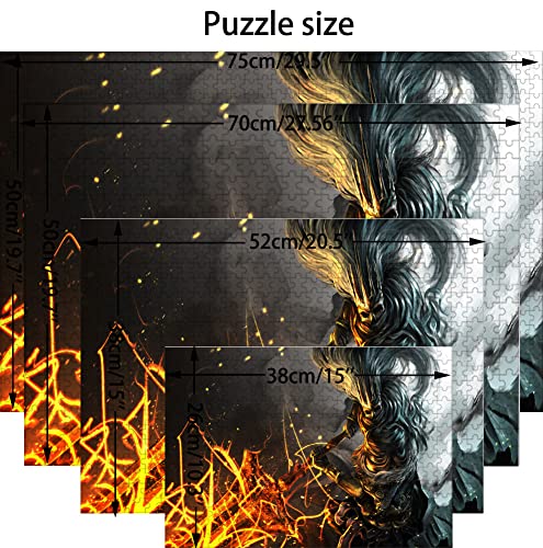 Puzzle 1000 Piezas para Adultos, Puzzle Dark Souls III, Pequeña Mini Rompecabezas Resistente, Grueso Y Difícil para Juegos de Fiesta, Niños, Amigos de La Familia. 38X26cm