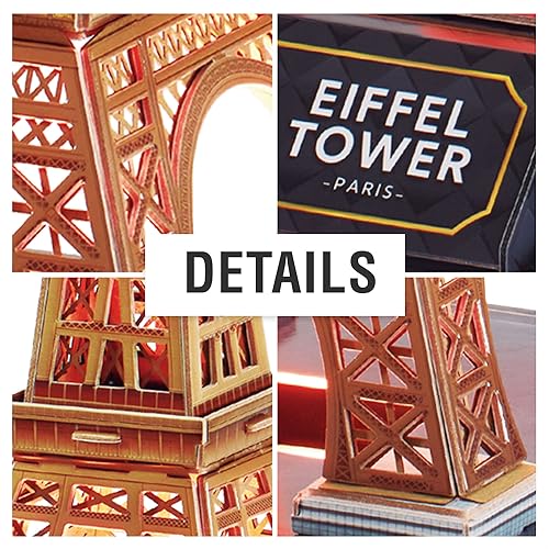 Puzzle 3D - Torre Eiffel Led | Puzzle 3D Regalo Niño 8 Años | Puzzle 3D Adultos Y Puzzle 3D Niños | Maquetas para Montar Niños | Maquetas para Construir Adultos | Puzzles 3D | 51 Piezas
