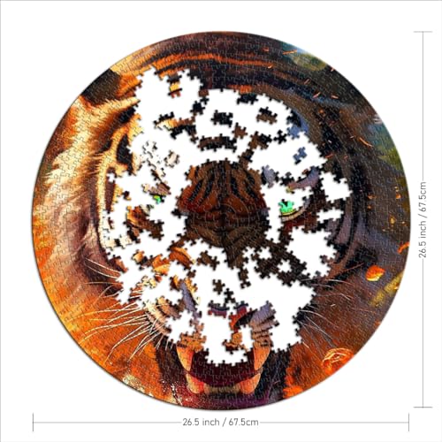 Puzzle de 1000 piezas de Savage Tropical Tigers con forma de bola para adultos, tablero 100% reciclado, 67,5 x 67,5 cm