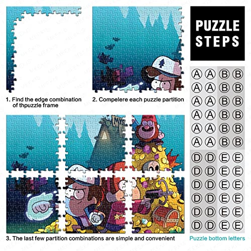 Puzzle De 300 Piezas, Puzle para Adultos, Imposible Rompecabezas, Juego De Habilidad para Toda La Familia, Animación Gravity Falls Puzle De Juego. Puzle para Decoración del Hogar