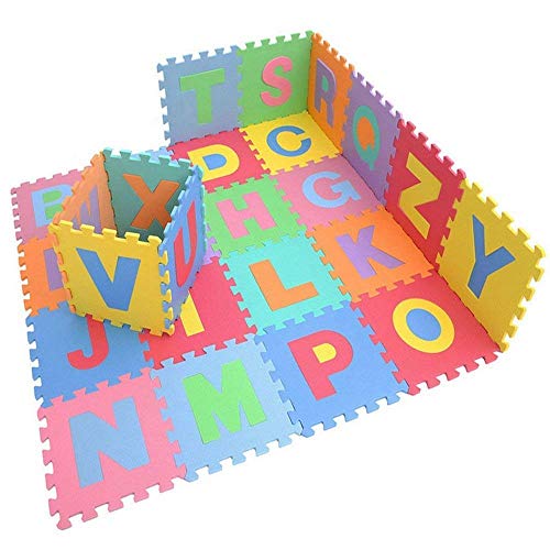 Puzzle goma EVA de 26 piezas | Alfombra infantil puzzle de letras | Alfombra puzle (26 piezas) | Alfombra goma para bebé | Alfombra bebe | Alfombra puzzle de letras (numeros)