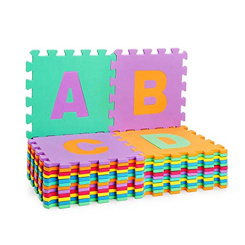 Puzzle goma EVA de 26 piezas | Alfombra infantil puzzle de letras | Alfombra puzle (26 piezas) | Alfombra goma para bebé | Alfombra bebe | Alfombra puzzle de letras (numeros)