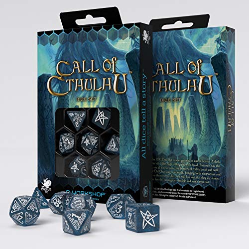 Q WORKSHOP Call of Cthulhu Abyssal & White Dice Set