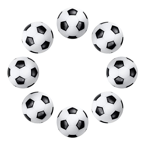 QH-Shop Pelotas Futbolín de Mesa, 8 Piezas Mini Balones Futbolín Reemplazos del Juego de Futbol Pelotas de Kicker en 32mm para Niños y Adultos (Negro y Blanca)