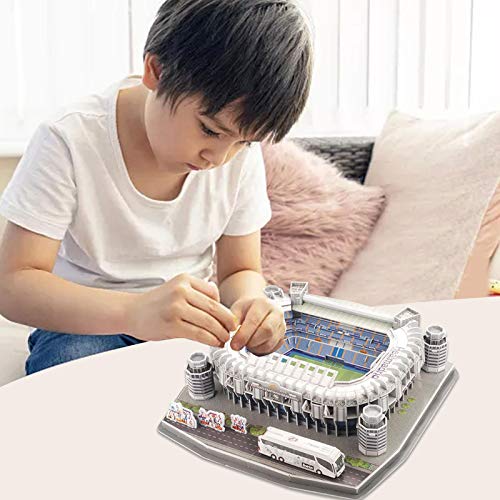 qingfeitai Bernabeu Stadium 3D Puzzle, Diy Puzzle Modelo Kit, Arquitectura Mundial, Rompecabezas Hobby para Adultos y Niños