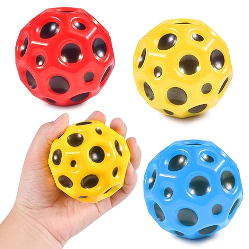 Qooloo 3 Piezas Space Ball, Space Bouncing Ball, Moon Ball, Astro Jump Ball, Planets Ball, Bouncing Ball Toy, Planet Bouncing Balls, Pelotas de Rebote, Sport Training Ball for Athletes Kids (A)