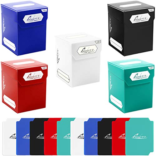 Quiver Time Juego de 5 cajas de 100 bloques de cubierta con 2 divisores, color blanco, negro, azul, rojo y verde