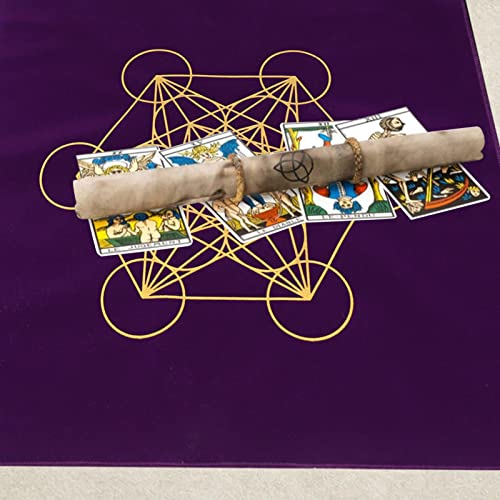 QYEW la Tarjeta del Tarot del Altar - Altar Tarot Mantel Adivinación Terciopelo Wicca - Tapiz Mantel con Bolsa Tarot (Morado 49x49cm)