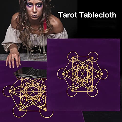 QYEW la Tarjeta del Tarot del Altar - Altar Tarot Mantel Adivinación Terciopelo Wicca - Tapiz Mantel con Bolsa Tarot (Morado 49x49cm)