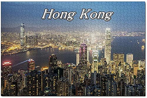 Qyufan China Hong Kong Victoria Peak Rompecabezas 1000 Piezas Juego Obra de Arte Viaje Recuerdo Madera