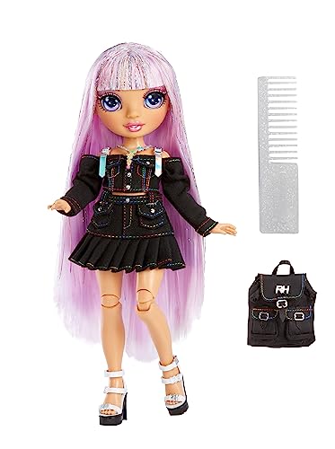 Rainbow Junior High Special Edition - Avery Styles - 9"/22,86 cm Muñeca de Moda Rainbow Shimmer Hair Posable con Accesorios y Mochila Flexible de Abrir y Cerrar- para niños y niñas de 4 a 12 años