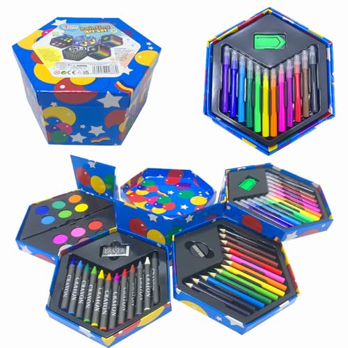 Ram® - Juego de 52 lápices para manualidades (caja hexagonal)