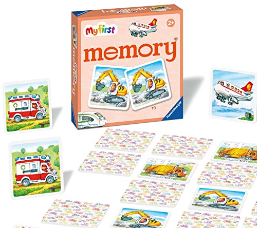 Ravensburger - 20878 – My First Memory® vehículos, Juego de Memoria y búsqueda con Tarjetas de Imagen Extra Grandes para niños a Partir de 2 años