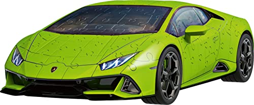 Ravensburger - 3D Puzzle Lamborghini Huracán EVO verde, Vehiculos, 108 Piezas, 10+ Años