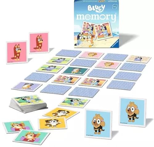 Ravensburger Bluey Mini Memory - Matching Picture Snap Pairs Game For Kids Age 3 Years and Up