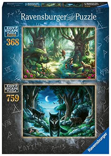 Ravensburger Kids Escape Rompecabezas Historias Puzzle 80576 – La Manada de Lobos y el Bosque mágico – 2 puzles de Salida para Adultos y niños de 9 a 99 años